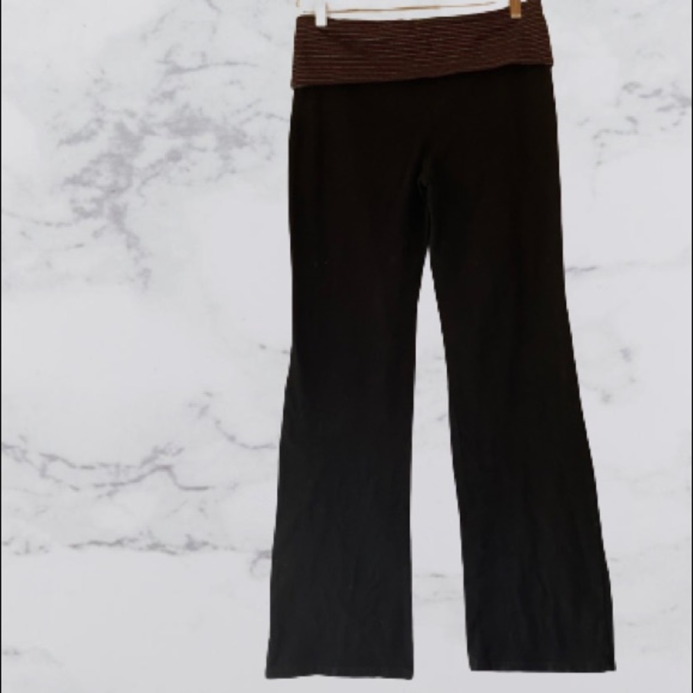 Apt 9 Black Athleisure Lounge Pants Red Silver Stripe Wide Waistband Size M